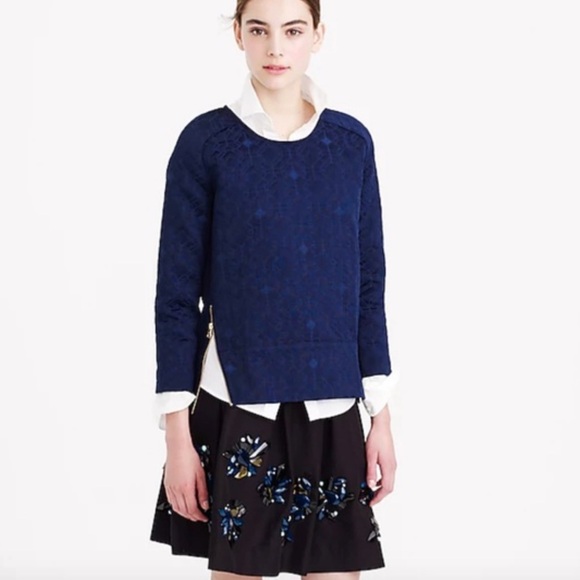 J.Crew Matelasse Side Zip Blouse - Picture 1 of 5